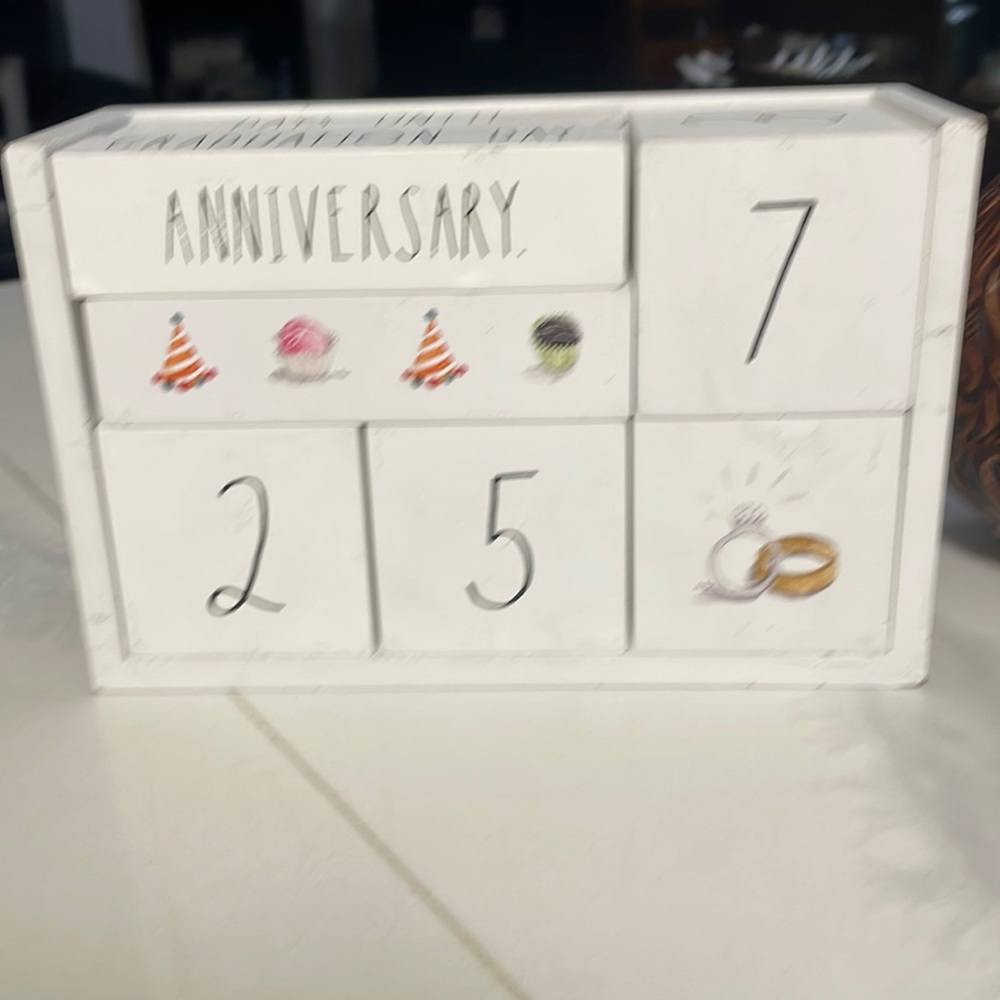 Rae Dunn Wood Block Desk | Counter Calendar | Used